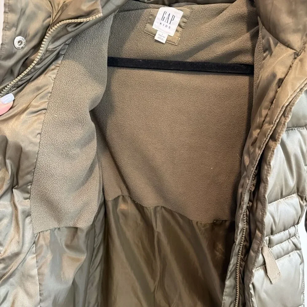 Gapkids Hooded Fleece Lined Parka Olive Lg